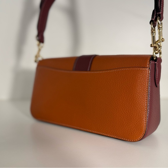 COACH Georgie Shoulder Bag Elegant Two-Tone Leather - Picture 5 of 14